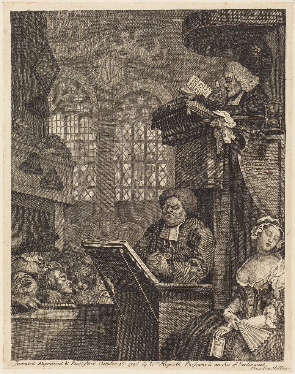 De slapende gemeente door William Hogarth