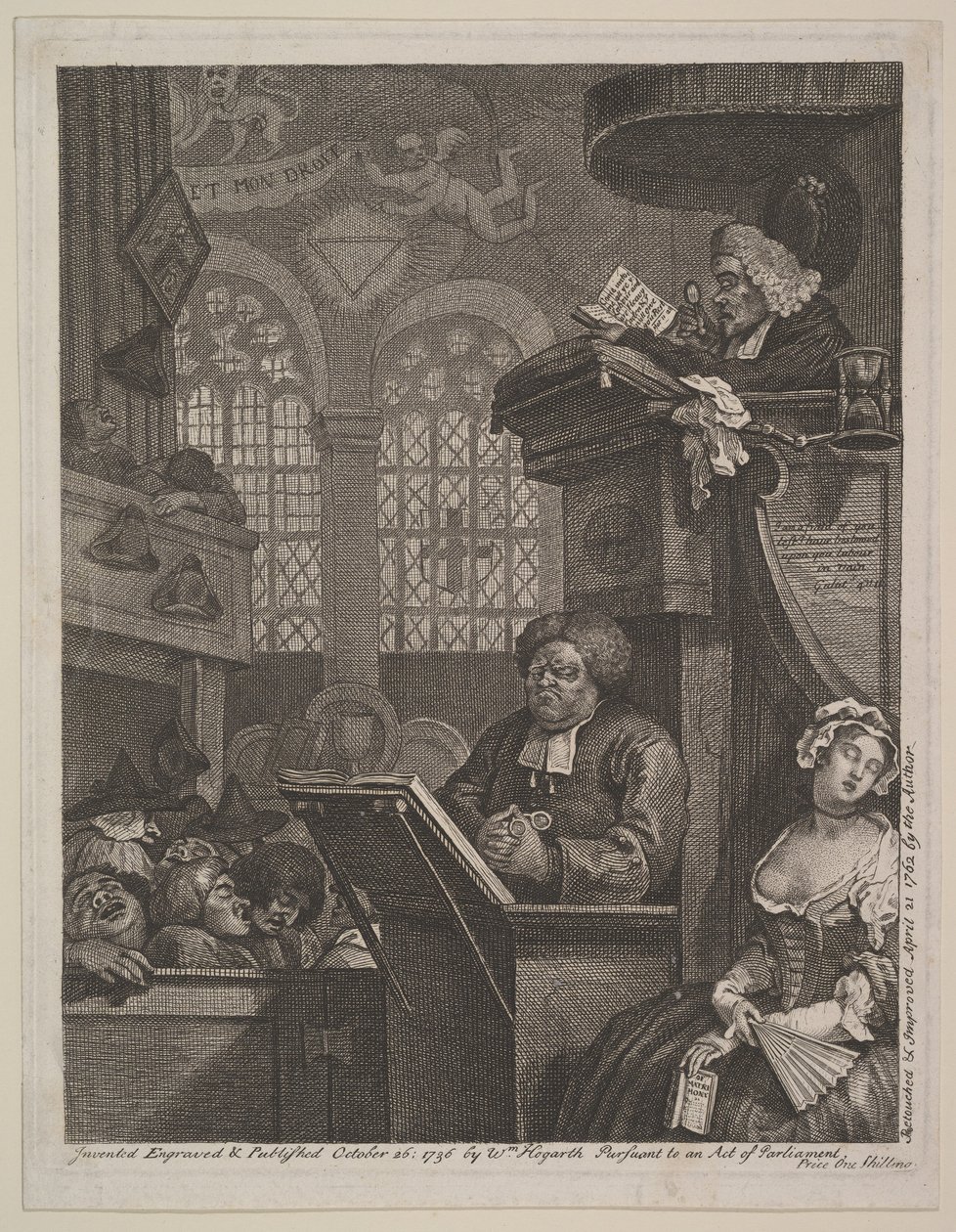 De slapende gemeente, 21 april 1762 door William Hogarth