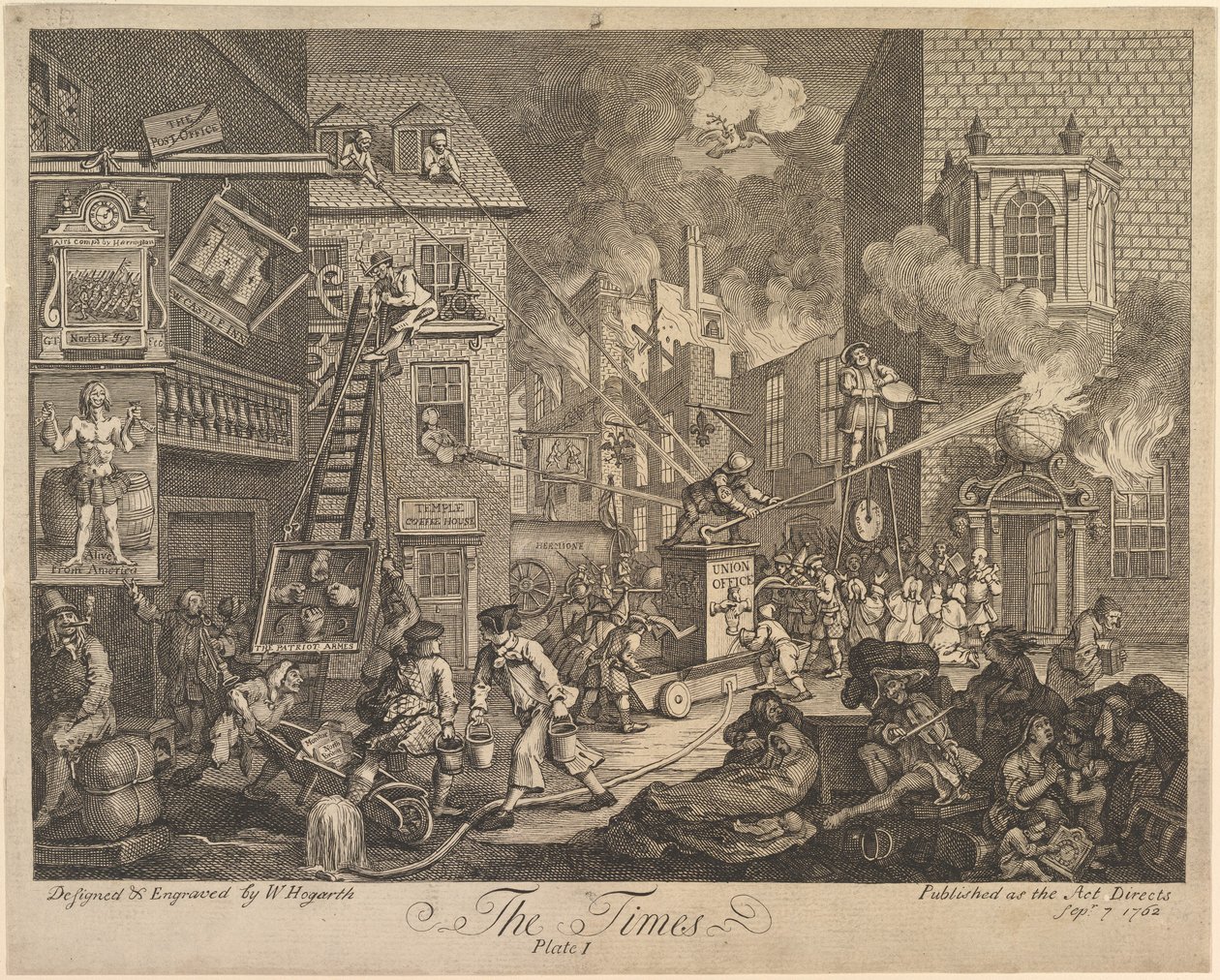 The Times, plaat 1 door William Hogarth