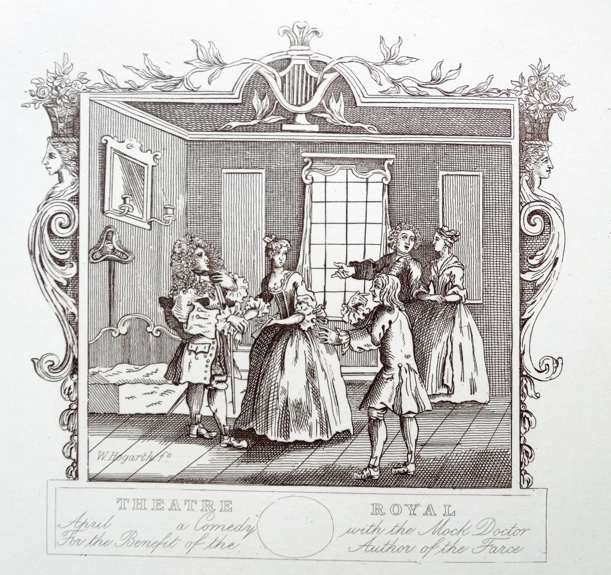 Theatre Royal; Drury Lane; Londen door William Hogarth