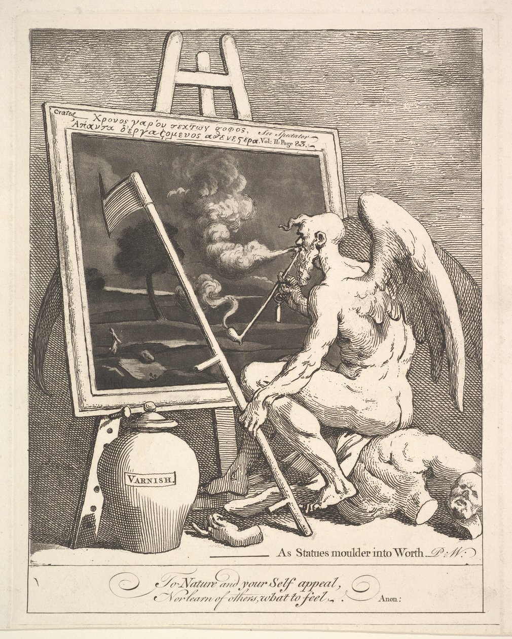 Tijd die een Schilderij Rookt, ca. 1761 door William Hogarth