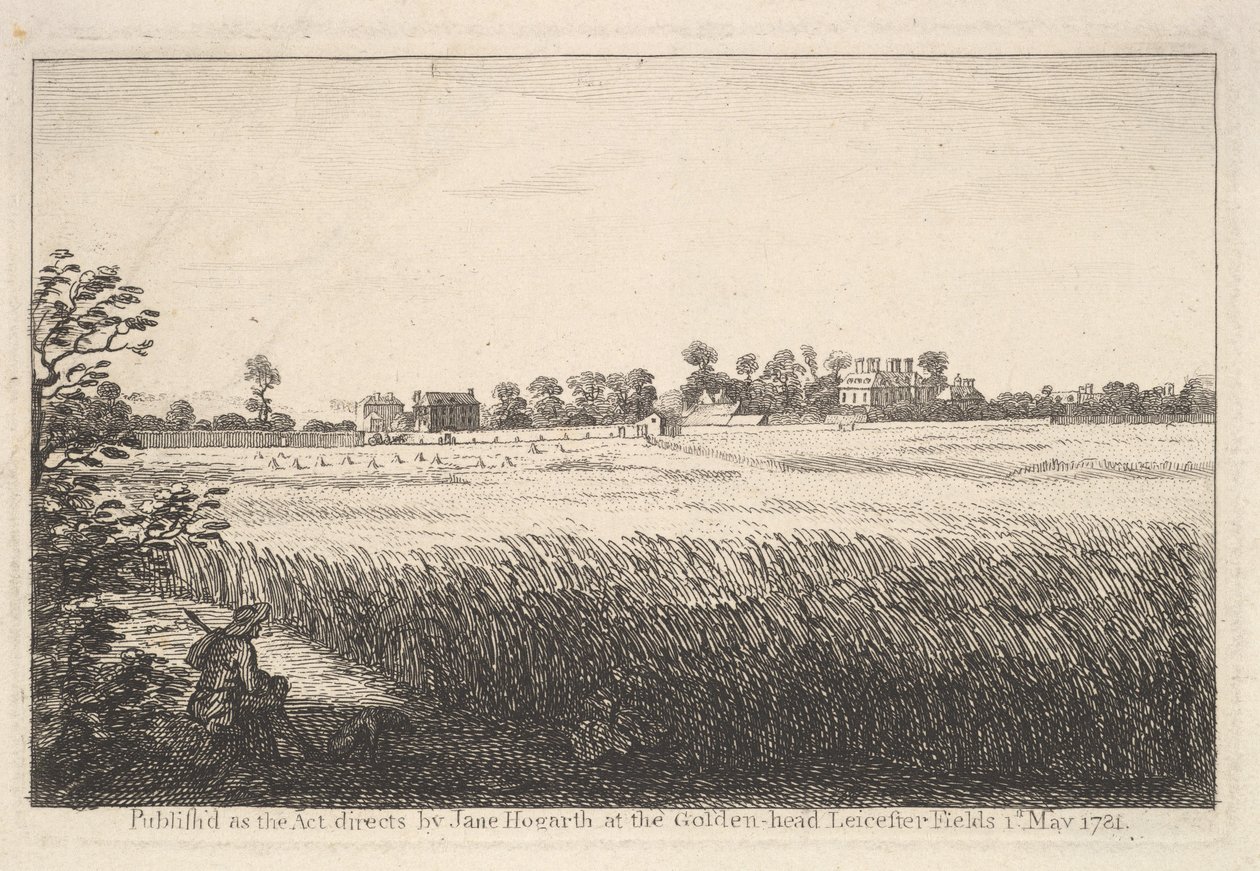 Uitzicht op Ranbys Huis door William Hogarth