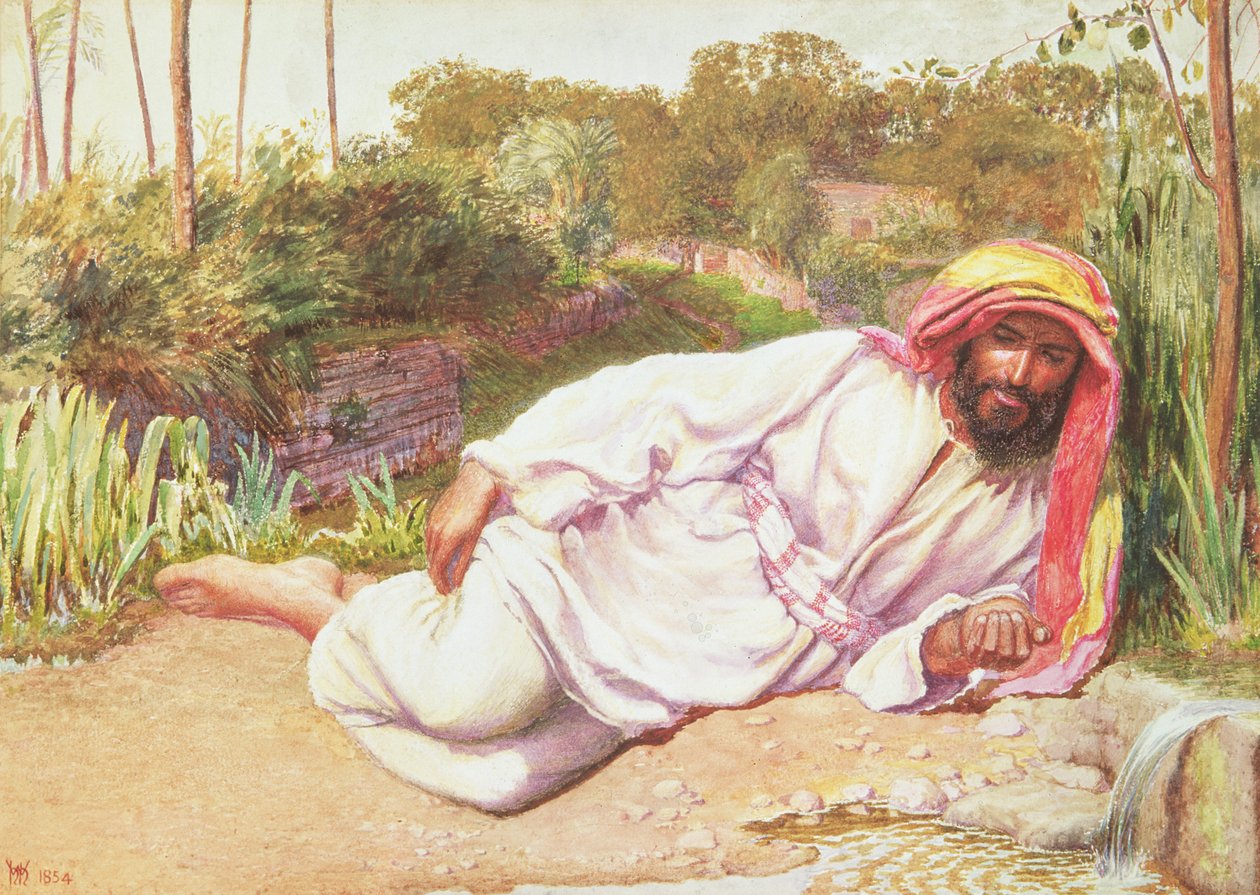 Arabier rustend bij een stroom, 1854 door William Holman Hunt