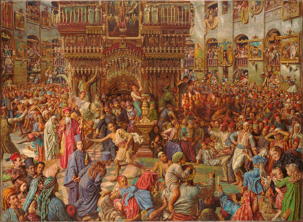 Het wonder van het Heilige Vuur, Kerk van het Heilig Graf door William Holman Hunt