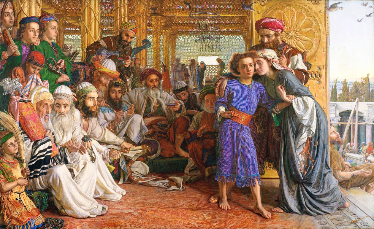 Ontdekking van de Verlosser in de tempel door William Holman Hunt