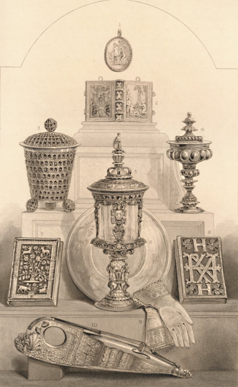 Relikwieën geassocieerd met Koningin Elizabeth, 1886 door William Home Lizars
