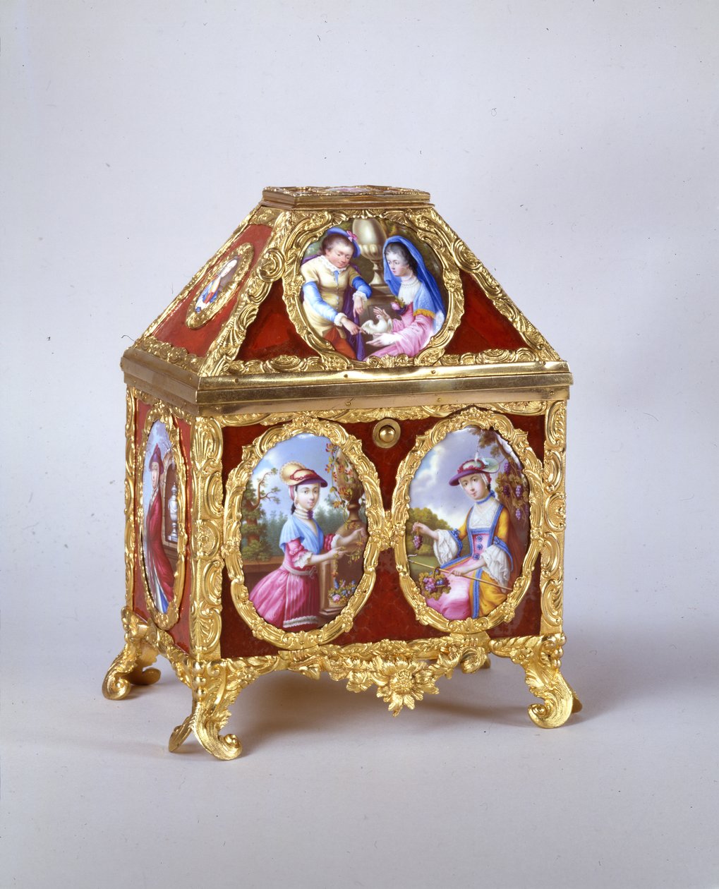 George III kist met een verge horloge in de stijl van James Cox, ca. 1770 door William Hopkins Craft
