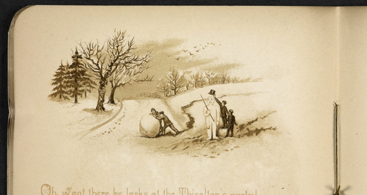 Kinderen en een sneeuwpop. Het vakantietreintje: een lied van 