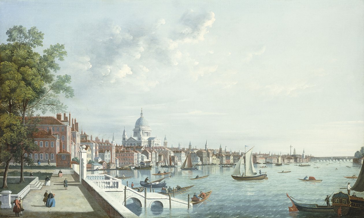 De Theems vanaf Somerset House, Stroomafwaarts Kijken door William James
