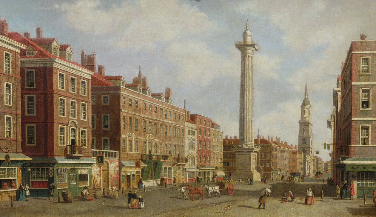Uitzicht op het Monument, c.1770 door William James