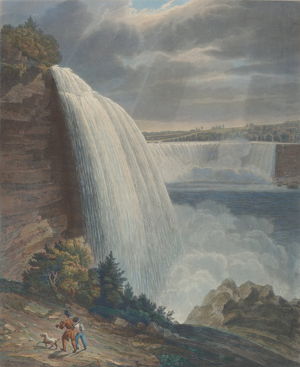 Niagara Falls vanaf de voet van de trap door William James Bennett
