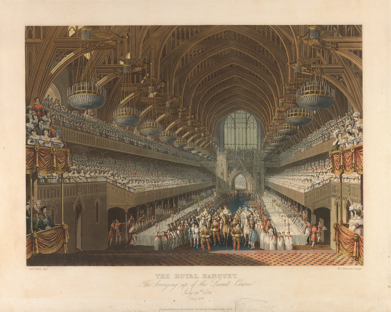 Het koninklijk banket – 19 juli 1821 door William James Bennett
