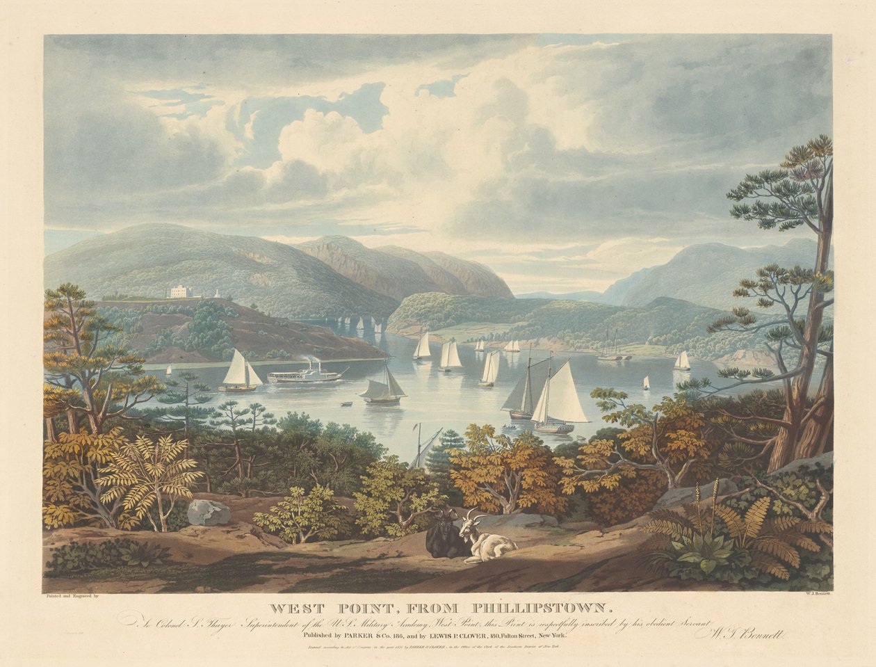 West Point, vanuit Phillipstown door William James Bennett