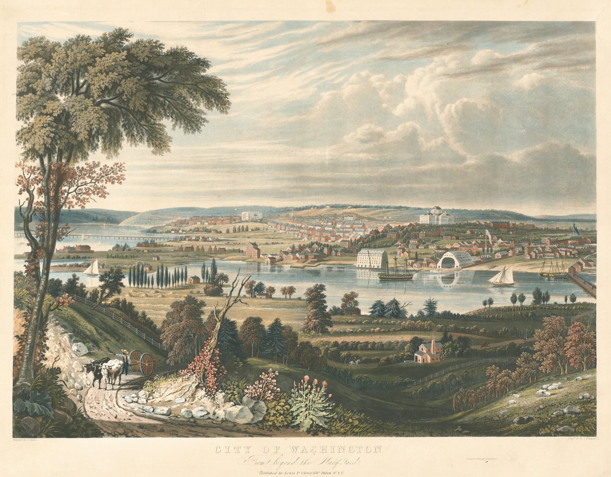 Stad Washington: Van voorbij de marinewerven door William James Bennett after George Cooke