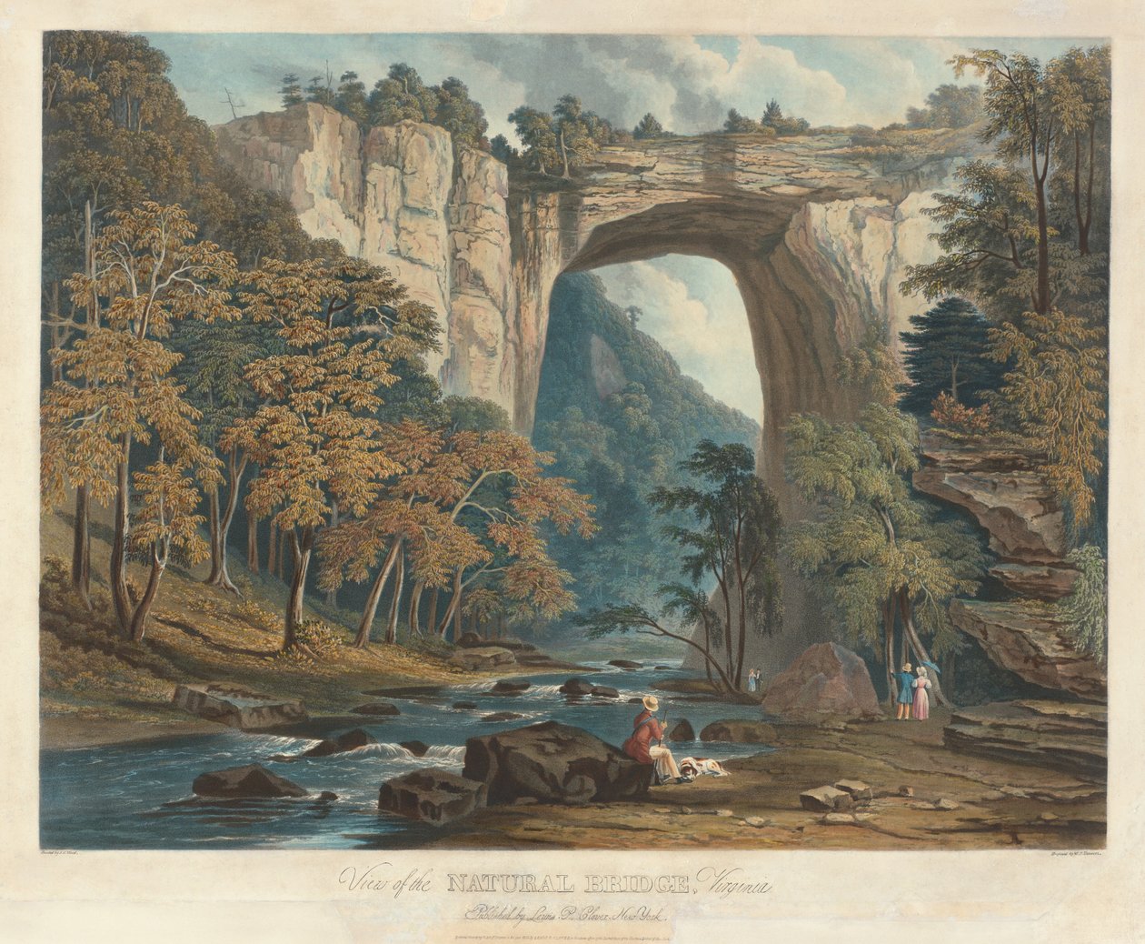 Uitzicht op de natuurlijke brug door William James Bennett after Jacob C. Ward