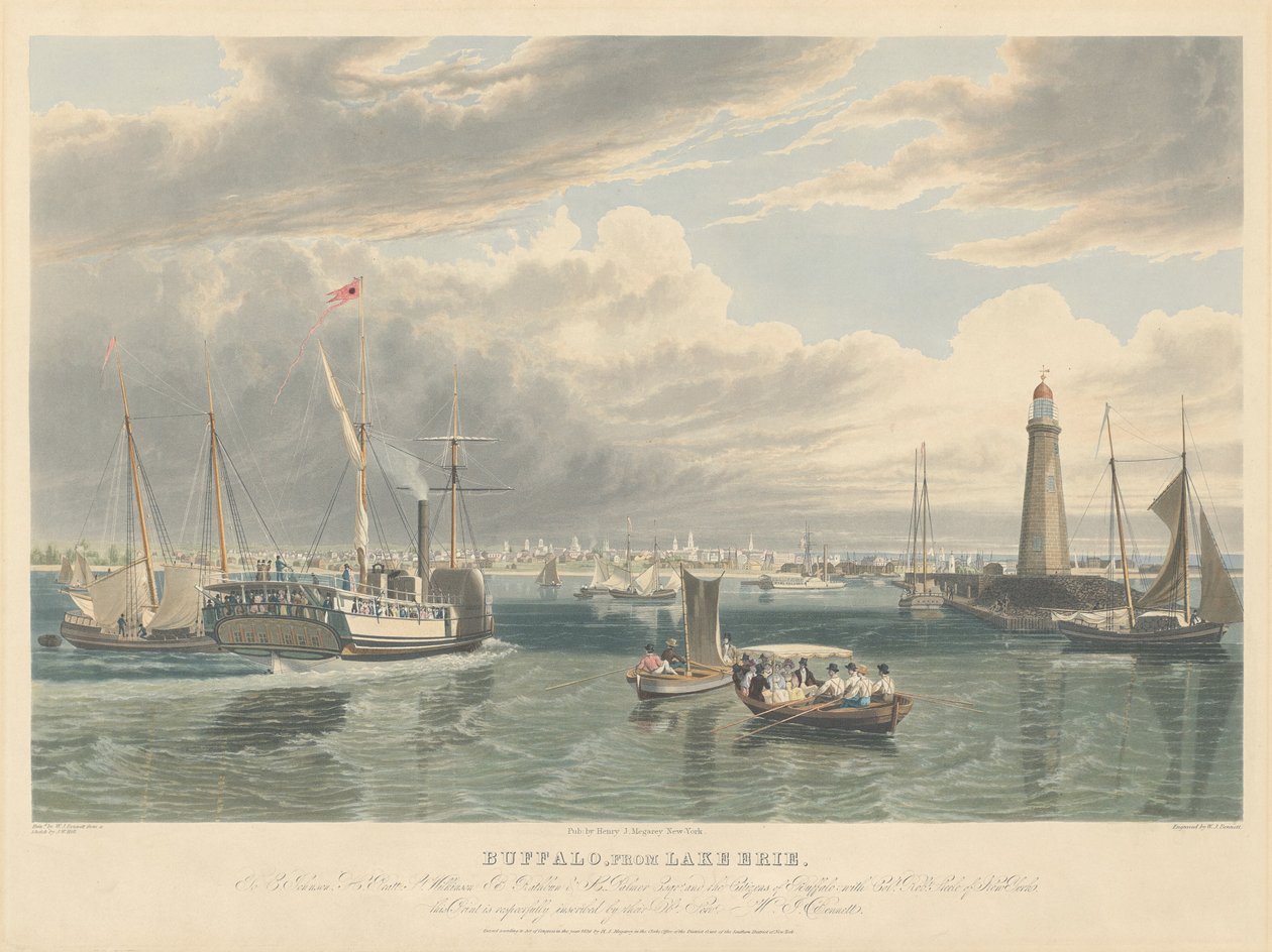 Buffel, van Lake Erie door William James Bennett after John William Hill