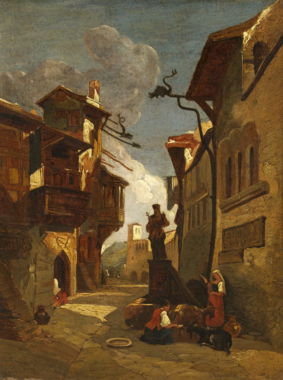 Italiaanse Straatscène door William James Muller