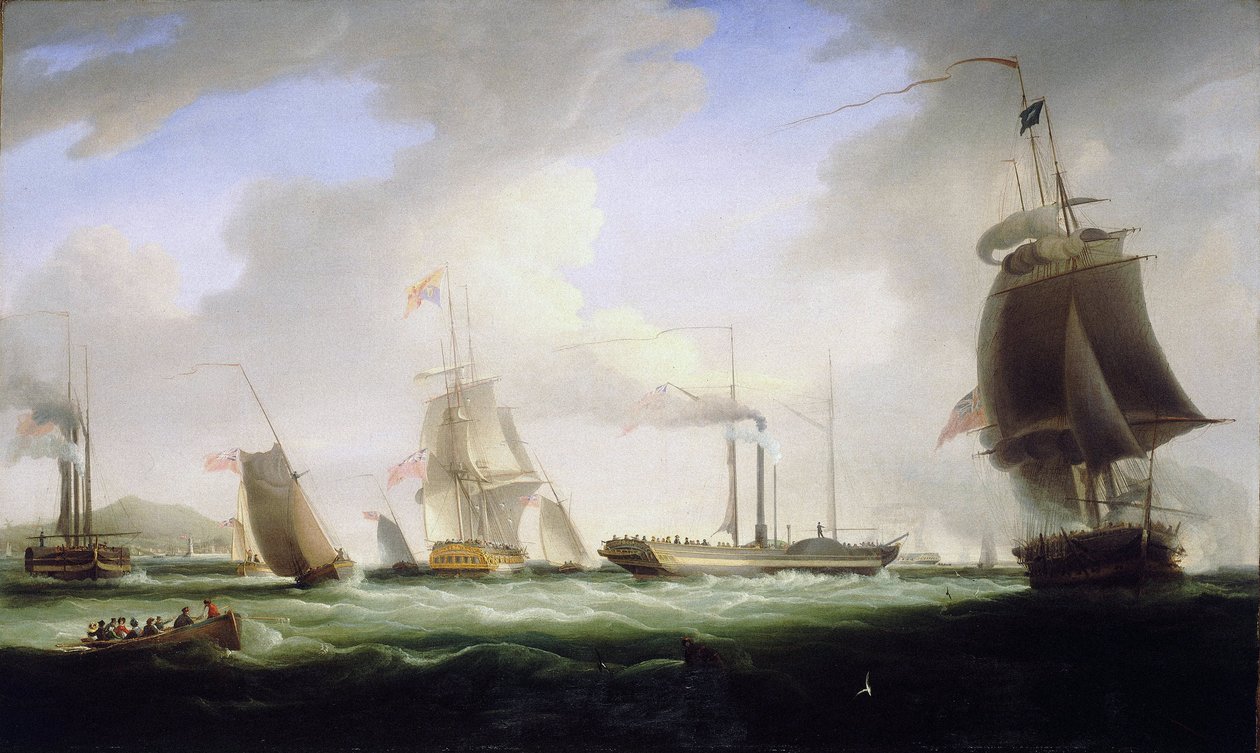 Koning George IV van Engeland aan boord van 