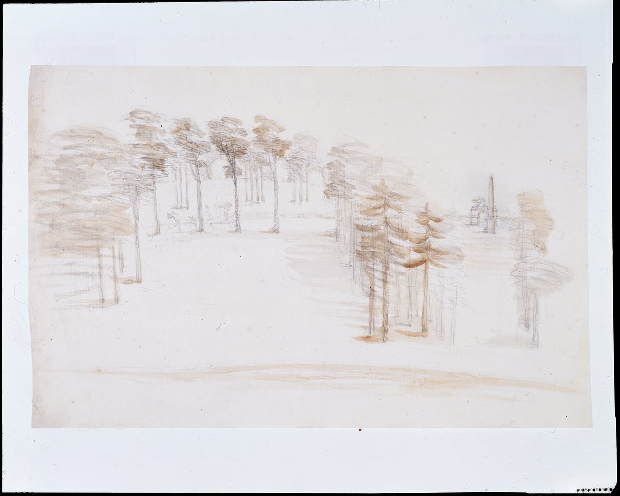 Chiswick, een uitzicht vanaf een verhoogd punt boven de Orange Tree Garden Temple door William Kent