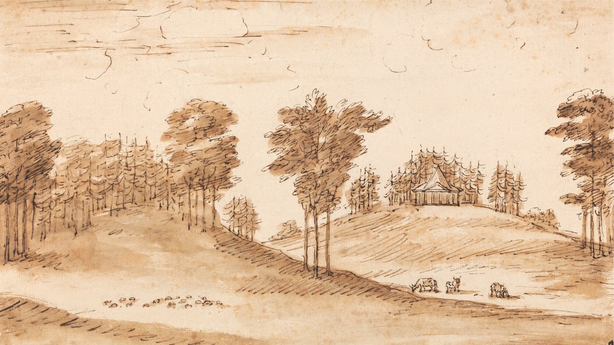 Ontwerp voor een paviljoen in een hertenpark door William Kent
