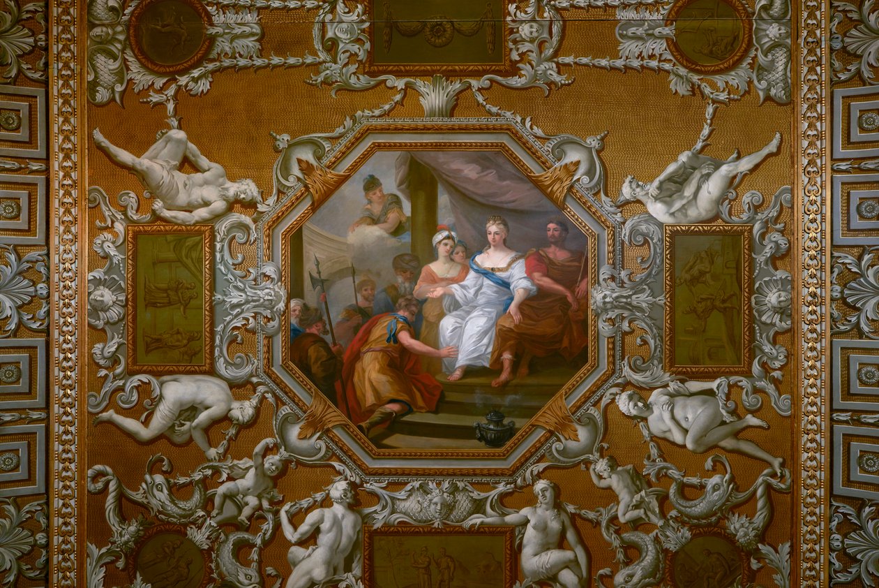 Het plafond van de Koningsgalerij door William Kent