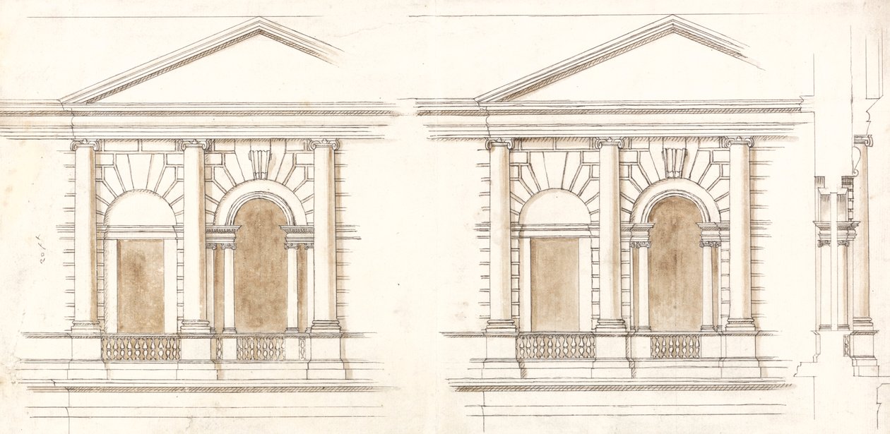De Schatkist, Whitehall, Londen: Alternatieve Verhogingen van de Gevel door William Kent