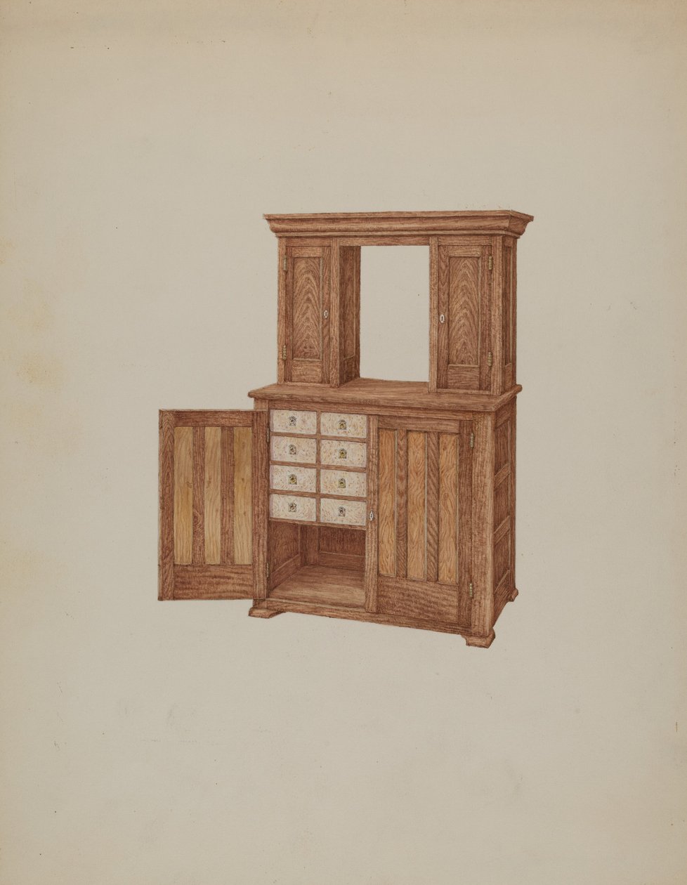 Kast, met ivoren sleutelgaten, ca. 1937 door William Kieckhofel