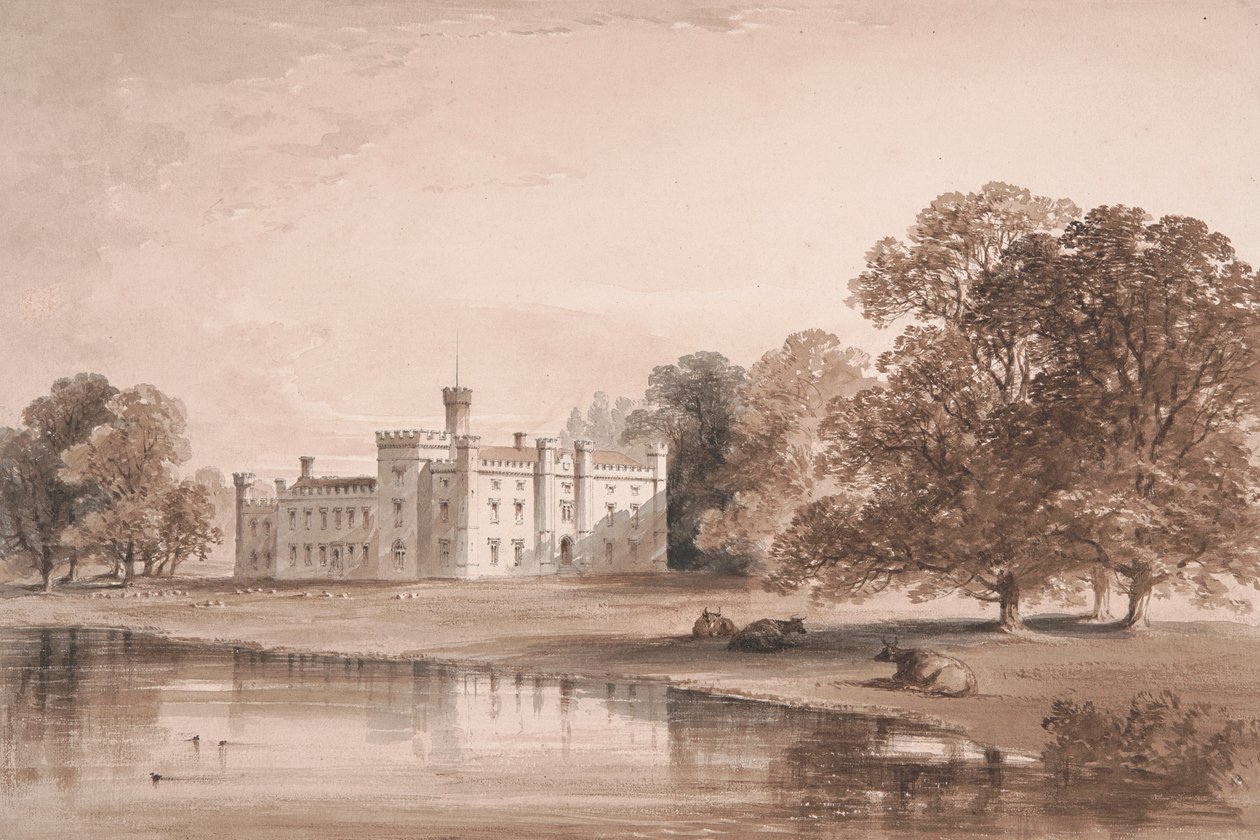 Chiddingstone Place, uitzicht vanaf het meer door William Knight