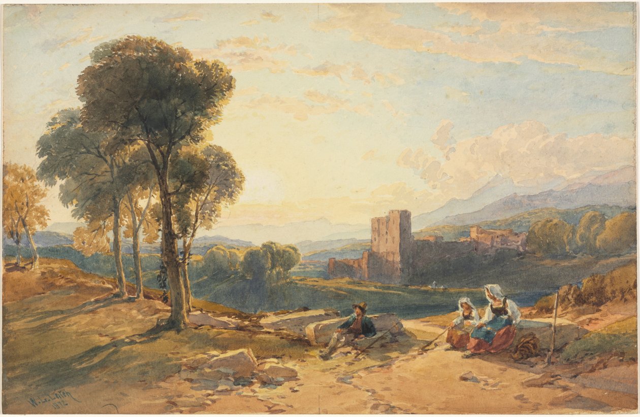Landschap, Italië, 1872 door William Leighton Leitch