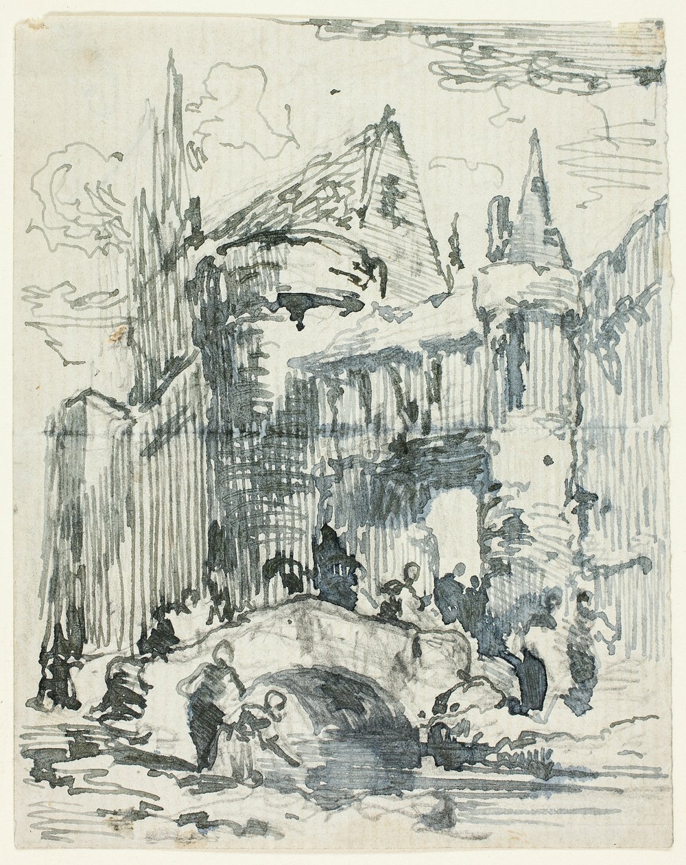 Stadsbrug en Poort door William Leighton Leitch