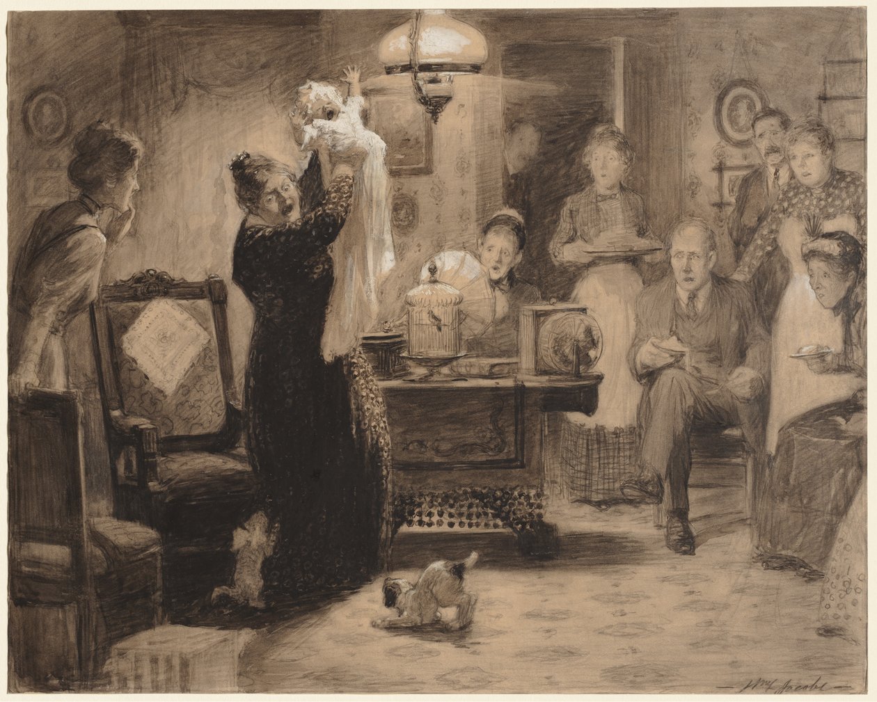 Schets voor illustratie De Stationaire Baby, 1912 door William Leroy Jacobs