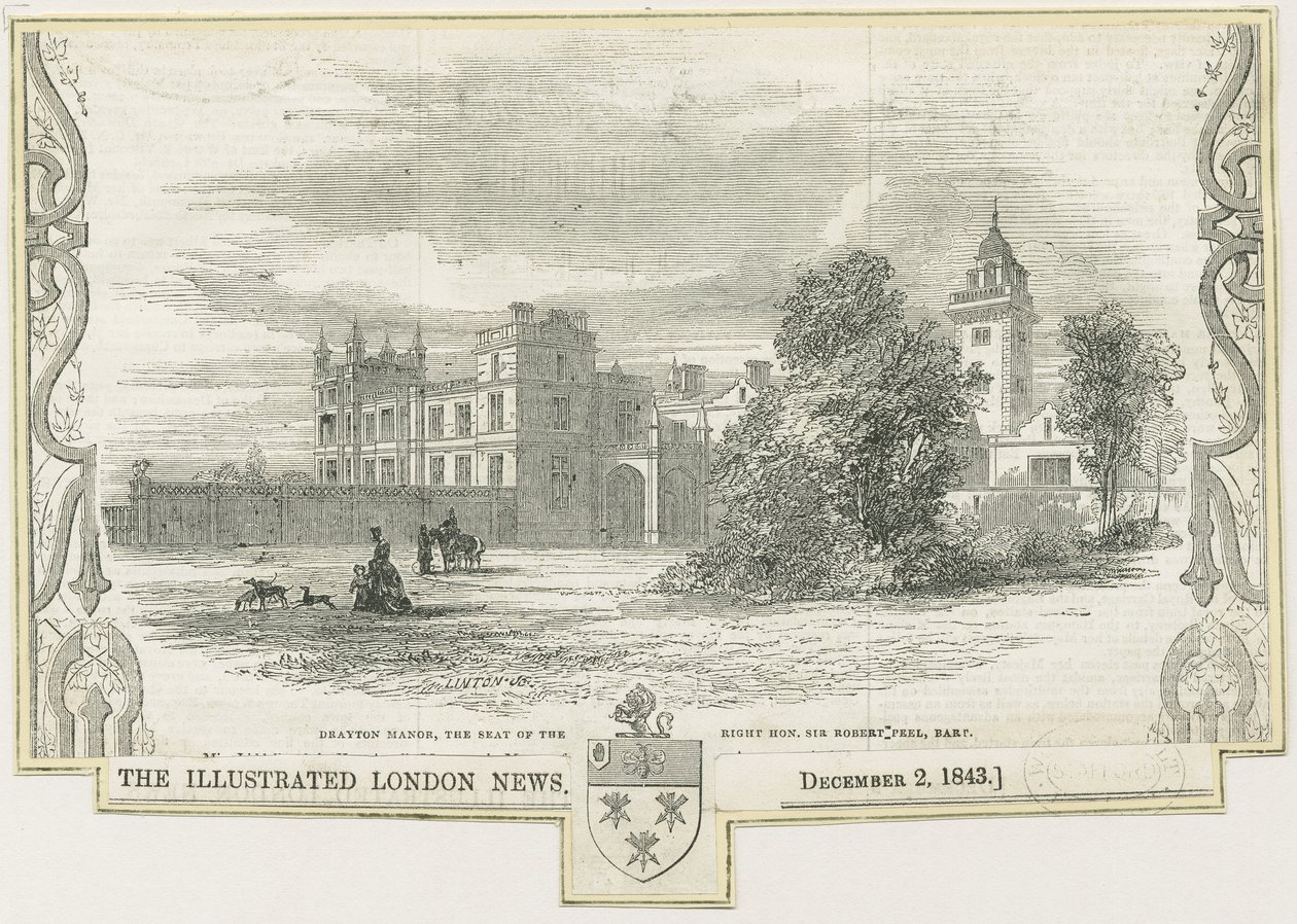 Draton Bassett - "Drayton Manor": houtsnede, nd [ca. 1843] door William Linton