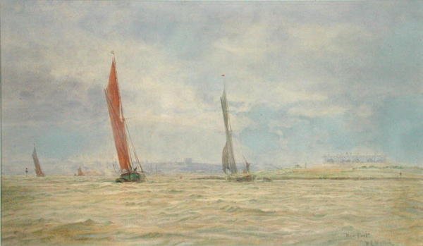 Hoo Fort, rivier de Medway door William Lionel Wyllie