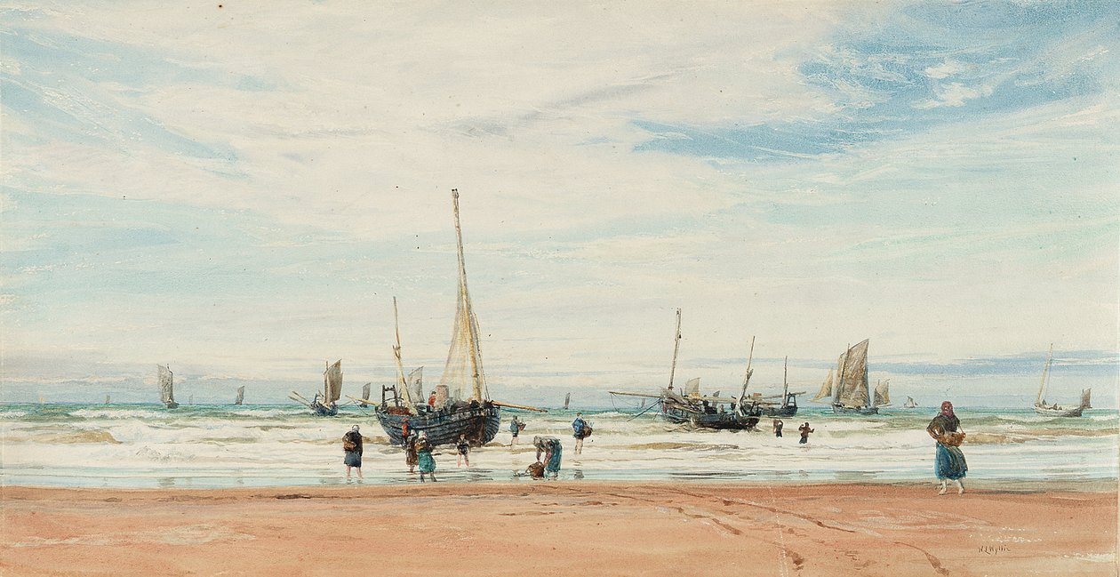 Plan van de scheepswerf van Portsmouth (Engeland) in 1850 door William Lionel Wyllie