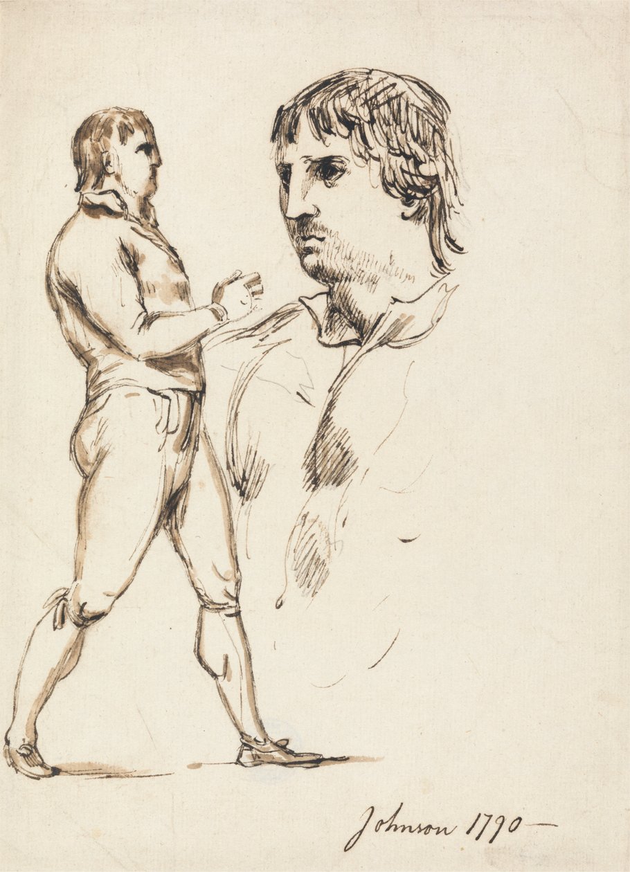 Portret van de Bokser Johnson door William Lock Ii