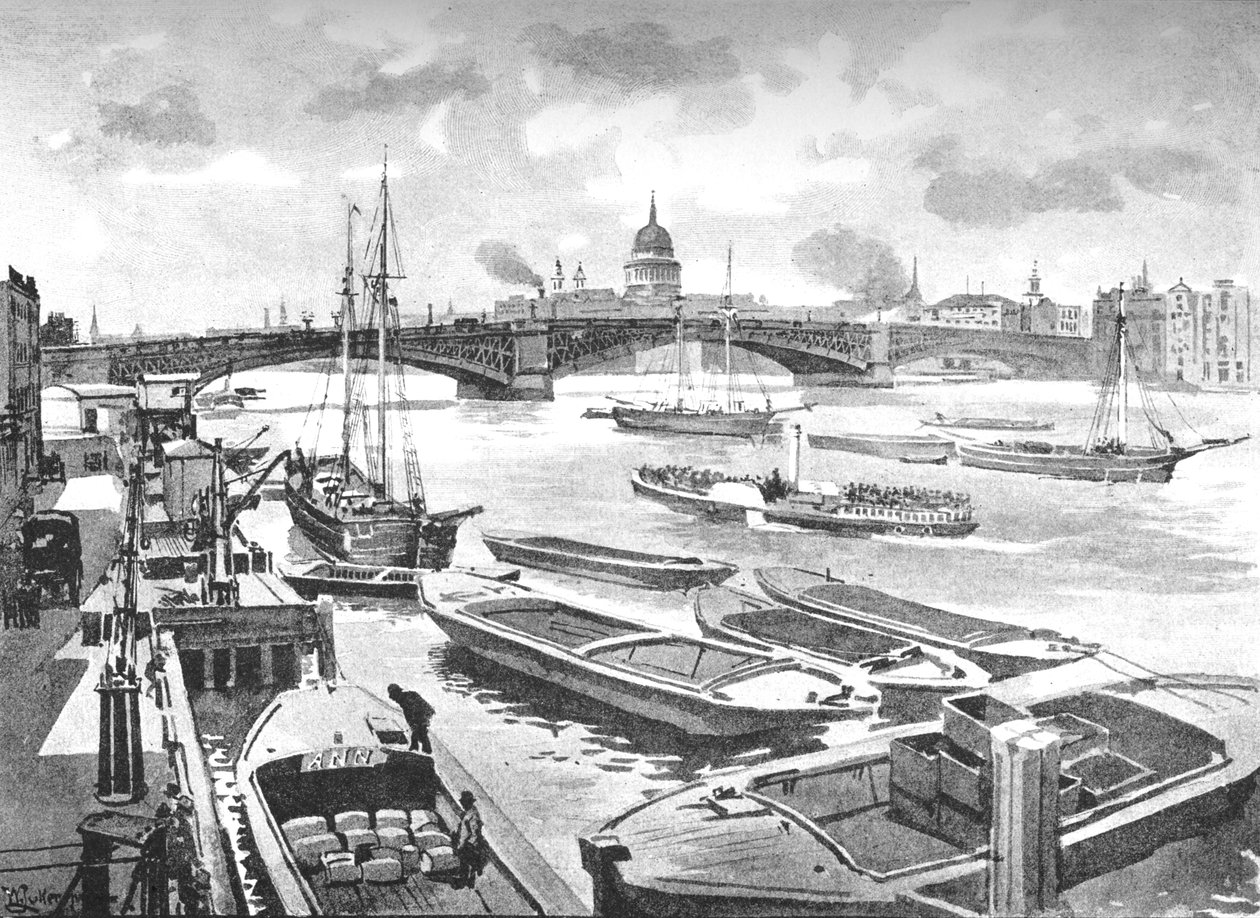 Southwark Bridge, 1891 door William Luker