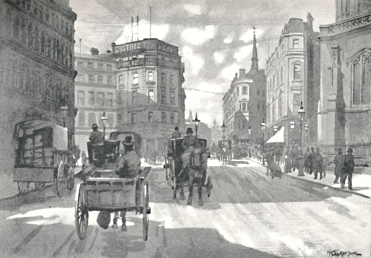 The Mansion House Station, District Railway Queen Victoria Street, 1891 door William Luker