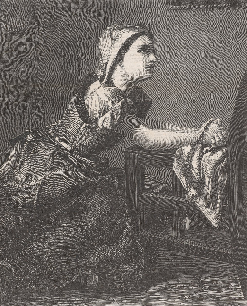 La Prière, uit Illustrated London News, 2 maart 1867 door William Luson Thomas