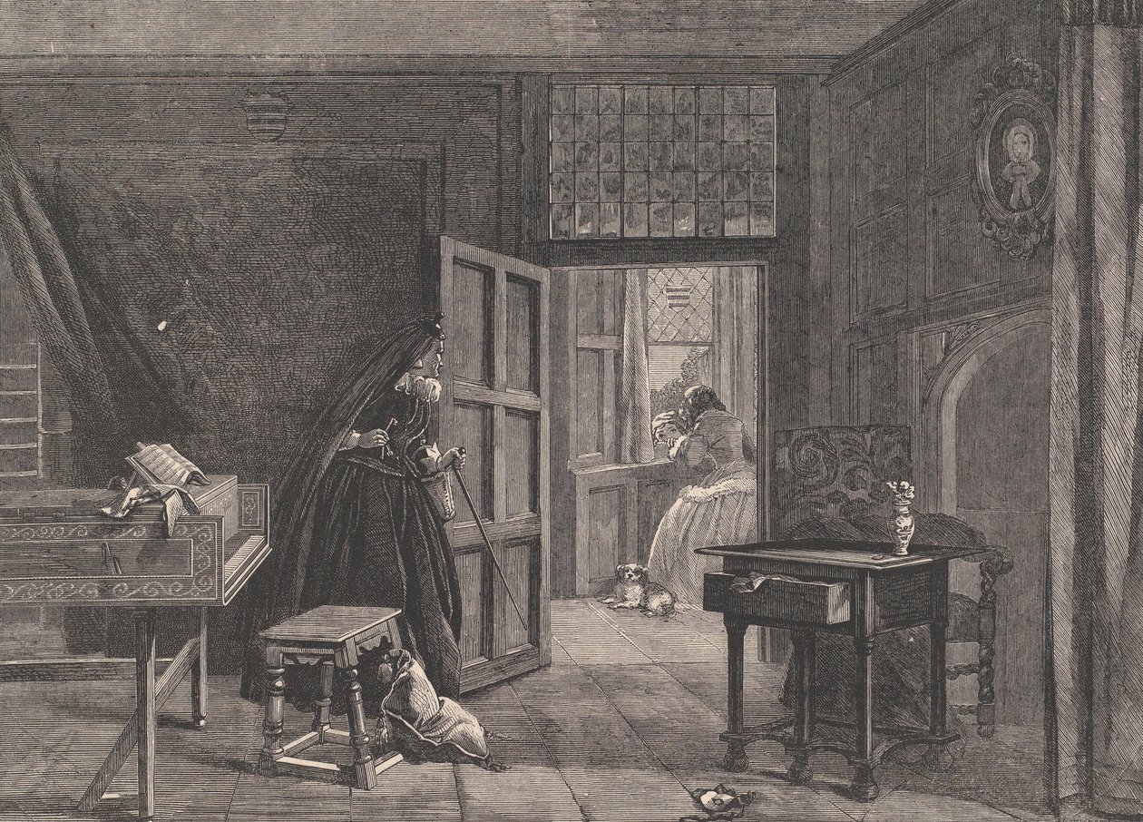 De terugkeer van de chaperonne, uit Illustrated London News, 19 mei 1860 door William Luson Thomas
