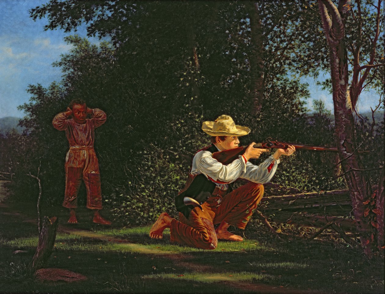 Het tekenen van een kraal op een bosmarmot (olieverf op doek) door William M Davis