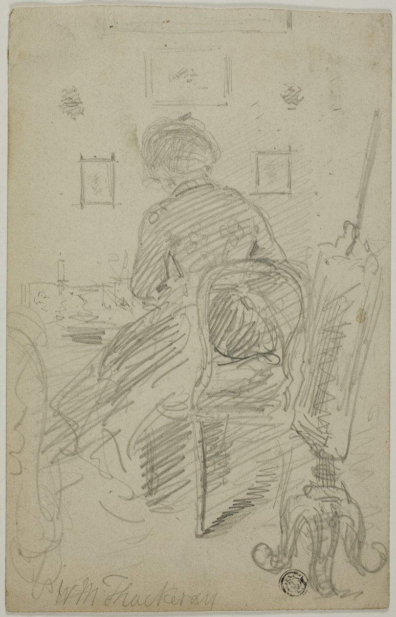 Dame schrijven (achteraanzicht) door William Makepeace Thackeray