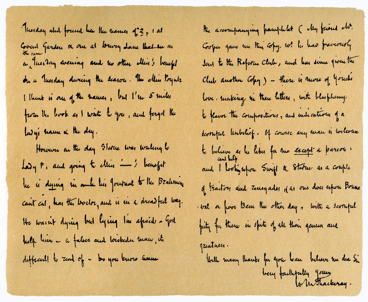 Brief van William Makepeace Thackeray aan TW Gibbs, 12 september 1851 door William Makepeace Thackeray
