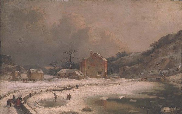 Winterscène door William Malbon