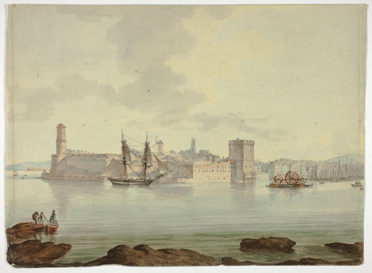 Haven voor versterkte stad door William Marlow
