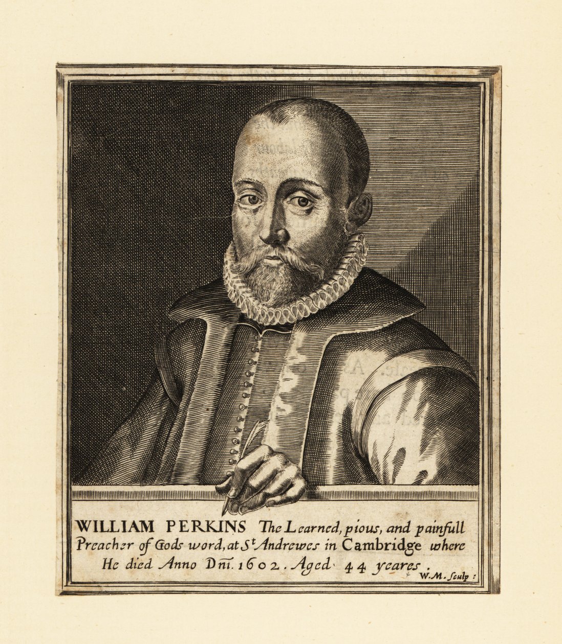 Portret van William Perkins, Engelse geestelijke en Cambridge theoloog door William Marshall