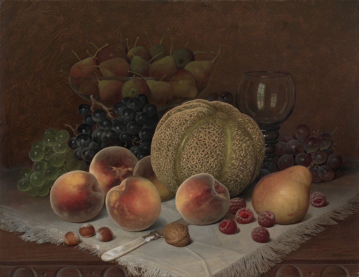 Stilleven met cantaloupe door William Mason Brown