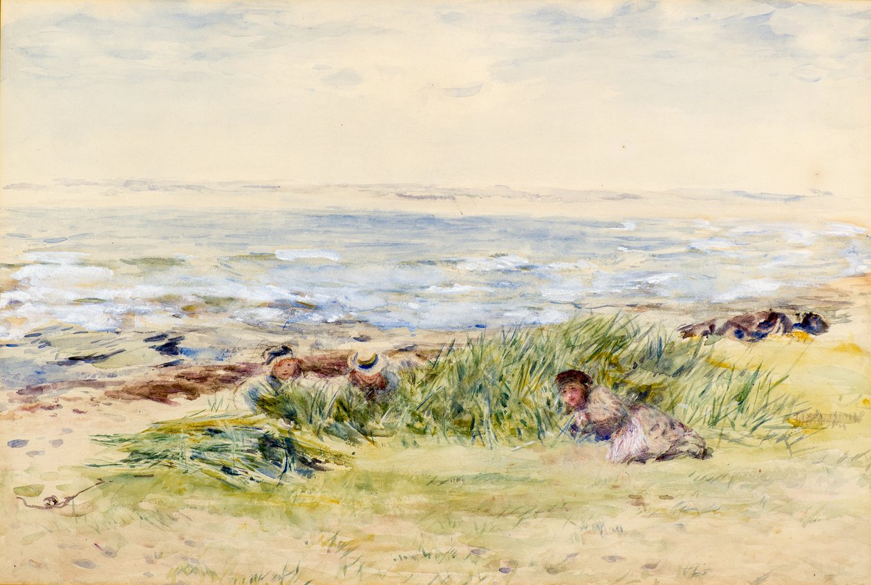 Kinderen Tussen Gebogen Gras door William McTaggart
