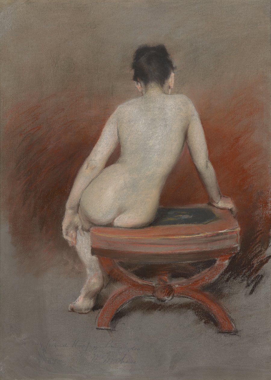 Rug van een naaktfiguur door William Merritt Chase