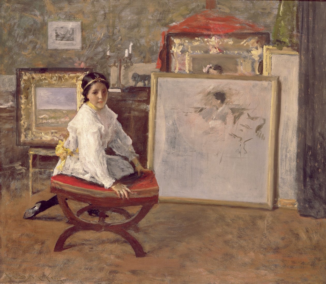 Did You Speak To Me, ca. 1897 (olieverf op doek) door William Merritt Chase