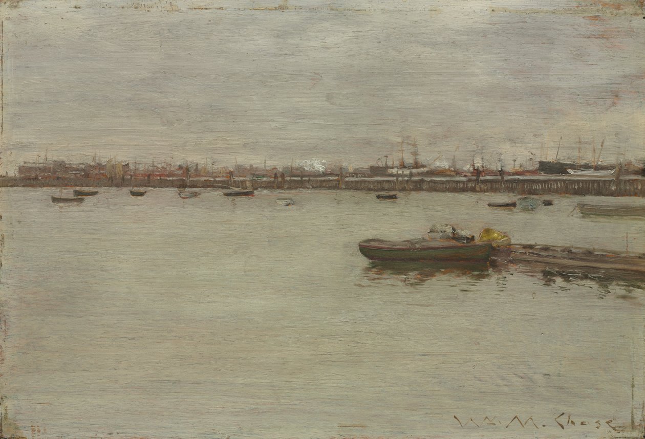 Grijze Dag aan de Baai, ca. 1886 door William Merritt Chase